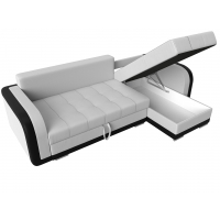 Угловой диван Марсель (экокожа белый чёрный) - Изображение 4